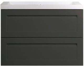 Подвесная тумба под раковину Art&Max Platino 80см серый матовый AM-Platino-800-2C-SO-GM-Cer